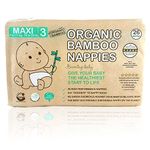 Beaming Baby Organic Bamboo Nappies Size 3, Maxi, 5 Packs of 26 Bamboo Eco Nappies. Eco Friendly Bamboo Diapers for Your Beautiful Baby 3 to 9 Months