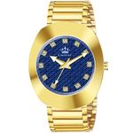 LIMESTONE Original Gold Plated IZIPIZI 3D Dial Studded Quartz Analog Watch - for Men (RADD015)