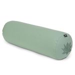 Yoga Studio Lotus Yoga Bolster Cushion | Organic Buckwheat Hulls Filling | (GOTS Certified) | Removable Washable Organic Cotton Outer Cover | Great for Yoga, Meditation - (Sage Green)