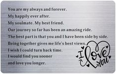 Hesena When I Say I Love You More Stainless Steel Insert Card - anniversary sentimental gifts for boyfriend or girlfriend,i love you card romantic gifts for him or her… (Silver-5)