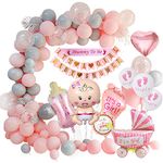 Baby Shower Decorations Girl, Baby Shower Pink Balloons Set, Baby Shower for Girl, Its a Girl Baby Shower Banners, Mummy to Be Sash, Baby Shower Pink Foil Balloon for Gender Reveal Party Recycled