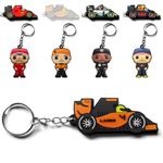 F1 Formula One Drivers Racing Key Chain Keychain Car Auto Compatible with Red Bull Mercedes Ferrari Team Fan Gift Accessory (McL. Car)