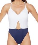 Nautica Women's Soho Colorblock Soft Cup One Piece Swimsuit, Navy, Small