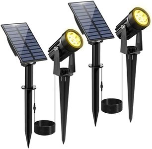 CREPOW Solar Spot Lights Outdoor, 2 Pack Solar Landscape Spotlights IP65 Waterproof 9.8ft Cable, Auto On/Off Outdoor Wall Lights for Garden Yard Driveway Porch Walkway Pool (3000K Warm White)