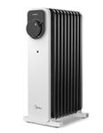 Midea Oil Filled Radiator, 2000W, 9-Fin Portable Electric Heater with Knob Controls, Adjustable Thermostat, 3 Heat Settings, Tip-Over & Overheat Protection, UltraQuiet Operation for Office & Home Use