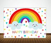 Theme My Party Rainbow Backdrop Backdrop Decoration Printed On Star Flex - 4ft x 4ft