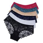 Sunm Boutique Multipack Women Lace Briefs Ultra Thin Lace Panties Sexy Underwear Low Rise Soft Bikini (Multicoloured L)