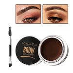 Eyebrow Pomade Brow Gel Pomade,Long Lasting Waterproof and Enhancers Eyebrow Soft Smooth,Eyebrow Makeup Gel with Eyebrow Brush for Girls and Women-Dark Brown