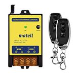 matell Wireless Remote Control Switch DC 12V/24V/48V/72V 30A Dry Contact Relay Switch for Light,Motorcycle,Lamps,Motor,Industrial and Security