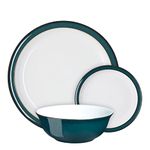 Denby - Greenwich Dinner Set For 4 - 12 Piece Green, White Ceramic Tableware Set - Dishwasher Microwave Safe Crockery Set - 4x Dinner Plate, 4x Small Plate, 4x Cereal Bowl - Chip & Crack Resistant