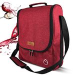 Freshore Wine Purse Totes and Carriers 3 Bottle Tote Cooler Bag Wine Bag Gift for Wine Connoisseur/Sister - Hign Capacity Storage Champagne (Wine Red)