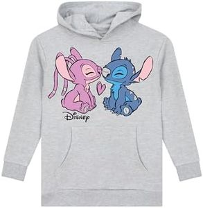 Disney Sudadera Sudadera Stitch Niña | Angel Stitch Sudaderas con Capucha para Niñas | Lilo y Stitch Ropa para Niña | Gris 5-6 Años