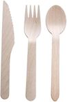 Bruntmor Natural Wood Disposable (250 Set) Eco-Friendly Biodegradable Wooden Cutlery. Biodegradable, compostable, eco-friendly. Just over 6 inches in length, perfect size for both children and adults,