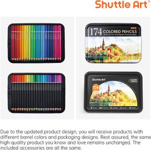 Shuttle Art 174-Count Colouring Pencils Set – Vibrant Artist Colours