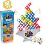 JOOTRUM Tetra Tower Game Balance Stacking Block Party Game Tetratower Game for Adults Kids Tetra Board Game 2 Players or More Family Games Parties Travel Team Building Games Toy (32PCS)