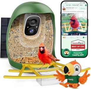 HIXX Smart Bird Feeder with Camera, Lifetime Free AI Bird Recognition, Solar-Powered Video Birds Feeder for Outdoors with HD Camera, Includes Shoulder Stand Magnetic Toy