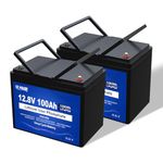 DC HOUSE 12V 200Ah (2 Pack) LiFePO4 Lithium Battery, Upgraded 100A BMS, 15-Year Lifespan with Up to 15000 Cycles Max. Perfect for RV, Solar, Trolling Motor, Home Energy Storage -DELIVERY in 2 PARCELS