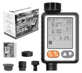 XPR3SS Water Timer With Rain Sensor, 10 Different Water Programs Drip Irrigation Controller With Child Lock Feature Programmable Automatic Water Dripper Home & Garden Irrigation Water Timer