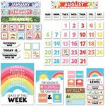 Hadley Designs Doodle Classroom Calendar Set Bulletin Board Sets For Teachers - School Calendar For Classroom, Classroom Calendar Bulletin Board Set For Classroom Decorations