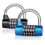 5 Digit Combination Lock - Outdoor Waterproof Resettable Number Padlock Set Your Own for Gym, School Locker, Sports, Hasp Cabinet, Fence, Gate, Toolbox (2-Pack)