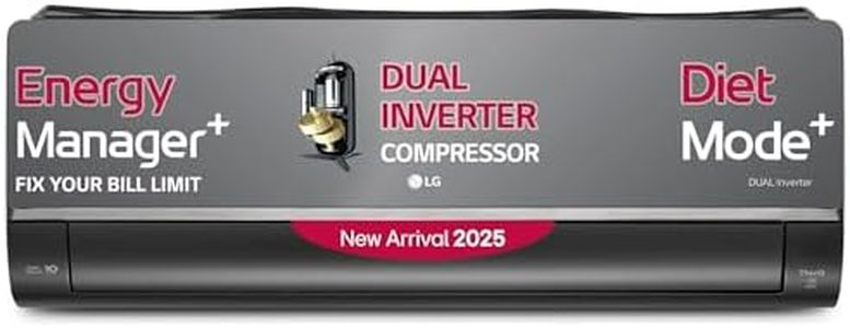 LG 1.5 Ton 5 Star, Wi-Fi, Energy Manager+, DUAL Inverter Split AC (Copper, AI+ Convertible 6-in-1, Diet Mode+, 4 Way Swing, HD Filter with Anti-Virus Protection, US-Q19MWZE, Black Mirror)