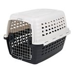 Petmate 41033 Compass Plastic Pets Kennel with Chrome Door, Metallic White/Black