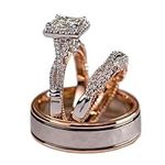Engagement rings for couples set,3 