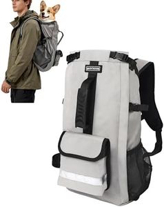 Dog Backpack for Small & Medium Dogs - Adjustable Pet Carrier for Travel & Hiking, Hands-Free Puppy Backpack with Storage Pockets, Breathable Mesh, Reflective Strips & Non-Slip Handle