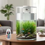 YISITONG Fish Tank, 3 Gallon Aquarium Starter Kit with Filter and LED Lighting (17 Color Choices), 360 View Aquarium for Small Fish Quiet Desktop Aquarium for Home, Office Best Gifts