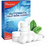 Vacplus Toilet Bowl Cleaner Tablets 12 PACK, Automatic Toilet Bowl Cleaners with Bleach for Deodorizing and Descaling, Bathroom Cleaner Against Tough Stains