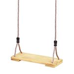 Garden Games Pine Wooden Swing Seat with Adjustable Silky Feel Polypropylene Ropes