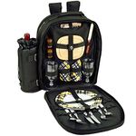 Picnic at Ascot - Deluxe Equipped 2 Person Picnic Backpack with Cooler & Insulated Wine Holder - Paris