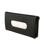 Qirc Car Tissue Box, Sun Visor Seat Back Sunroof Car Tissue Box Bag Hanging, Leather Car Tissue Box Tissue Holder Fits Most Cars (Black)