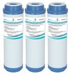 3X GAC-10 AquaHouse 10" GAC Granular Activated Carbon Water Filter Cartridge for Reverse Osmosis, Whole House, Drinking Water