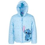 Disney Lilo & Stitch Little Girls Zip Up Winter Coat Puffer Jacket Blue 7-8