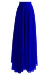 Georgette Long Flare Skirt (Royal Blue)