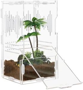 Jumping Spider Enclosure, Tarantula Enclosure,4" X 4" X 8"Terrarium,Reptile Tank for Small Reptiles and Invertebrates, Mantis, Spider, Cricket, Tarantula