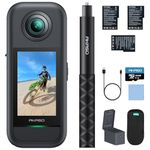 AKASO 360 Weatherproof 360° Action Camera - 5.7K 360 Video with 1/2" 48MP Sensors, 72MP 360 Photo, 360-SuperSmooth, Invisible Selfie Stick, 360° Horizon Lock, AI Tracking with 64GB MicroSD Card