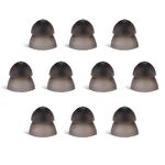 10pcs Hearing Aid Domes Earbud Tips,Silicone Ear Tips Double Layer Closed Type Domes,Hearing Aid Domes,8mm Double Layer Closed Type Washable Anti Static Ear Tips for Seniors(Black)