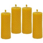 PURVI Beeswax Candle Hand Rolled Pack of 4, 35 gm X 4, BEE Happy, bee Wax Candle (Pack of 4)