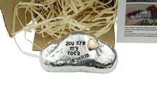 You Are My Rock - 8th Anniversary Metal Rock With Solid Bronze Insert, Perfect 8 Year Gift