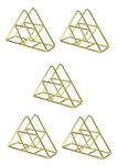 AUGEN Napkin Holder Paper Towel Holder Stand Hollow Out Triangle Storage Rack Tissue Box Container Napkin Holder Desktop Decor for Bathroom Home Kitchen Restaurant (Gold 5pk)
