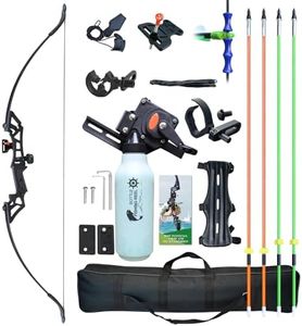 EinMAIQi Recurve Bow Fishing Combo Kit Archery and Arrow Set for Adults Beginner with 40 Meters Bowfishing Reel Bottle Portable Bow Bag