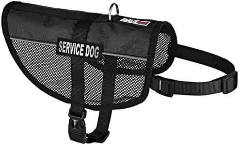 Dogline N0251-1-0210 Service Dog Vest Harness, Medium/17" x 21", Black