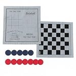 Bolaball Giant 3-in-1 Checkers Game, Tic Tac Toe and Mega Tic Tac Toe with Reversible Rug – Indoor/Outdoor Huge Board Games for Family Fun & Parties