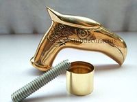 alfiya nautical store Vintage Cane Walking Stick Handle Eagle Head Cast Brass w/Outside Connector rod