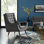 Wood Decor City Wing Back Chair for Living Room | Wing Chair for Living Room/High Back Arm Chair/Ideal for Home Colour (Grey)