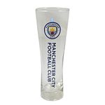 Manchester City FC Official Wordmark Soccer Crest Design Peroni Pint Glass (One Size) (Clear)