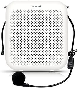 NORWII Portable Voice Amplifier Mini Rechargeable with Wired Microphone Headset & Waistband, 4000mAh Personal Voice Amplifier for Teachers, Presentation, Tour Guides, Meeting, Coaches (White)