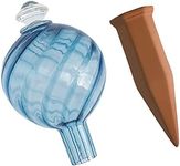 Plant Nanny Spiral Fluted Watering Globe & Stake Set (24 oz, Aqua)